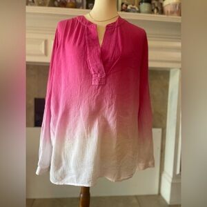 Diane von Furstenberg Esti Top in Beet Ombre. Size 12